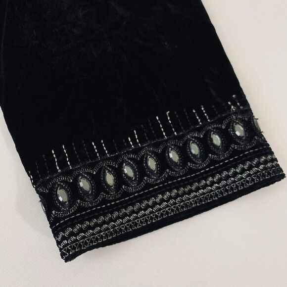 Peter Nygard Tunic 3X* Black Velvet Rhinestone Embellished Celestial Whimsygoth - Picture 5 of 9